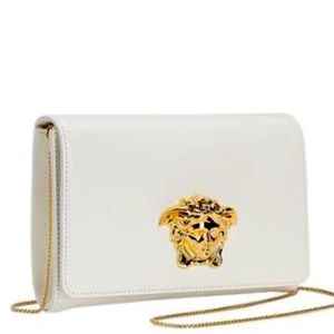 Versace patent leather palazzo white bag
